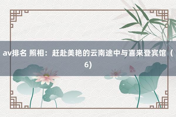 av排名 照相：赶赴美艳的云南途中与喜来登宾馆（6)