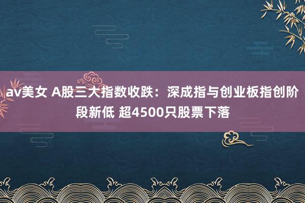 av美女 A股三大指数收跌：深成指与创业板指创阶段新低 超4500只股票下落