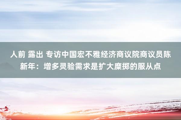 人前 露出 专访中国宏不雅经济商议院商议员陈新年：增多灵验需求是扩大糜掷的服从点