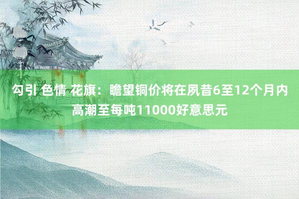 勾引 色情 花旗：瞻望铜价将在夙昔6至12个月内高潮至每吨11000好意思元