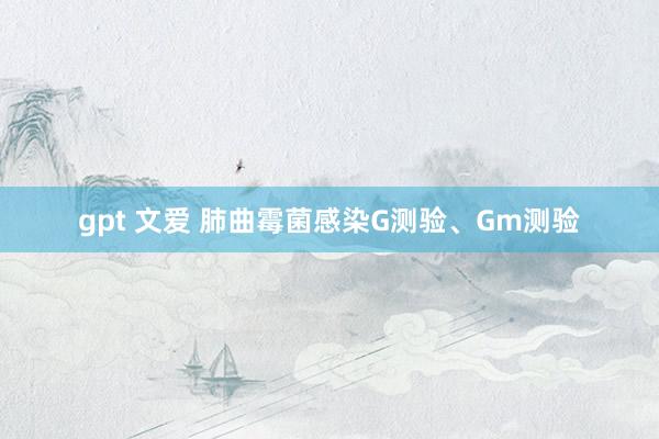 gpt 文爱 肺曲霉菌感染G测验、Gm测验