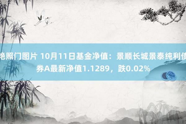 艳照门图片 10月11日基金净值：景顺长城景泰纯利债券A最新净值1.1289，跌0.02%