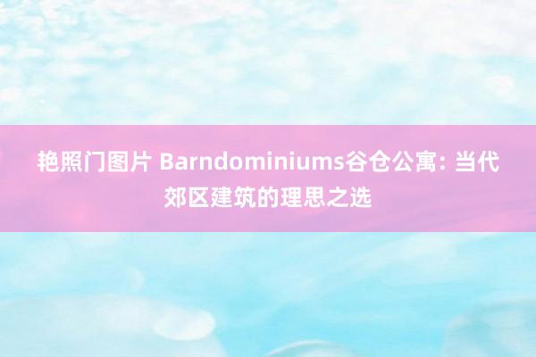 艳照门图片 Barndominiums谷仓公寓: 当代郊区建筑的理思之选