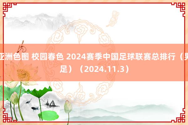 亚洲色图 校园春色 2024赛季中国足球联赛总排行（男足）（2024.11.3）