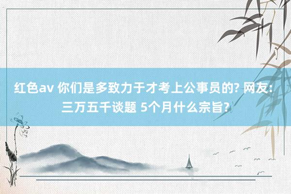 红色av 你们是多致力于才考上公事员的? 网友: 三万五千谈题 5个月什么宗旨?