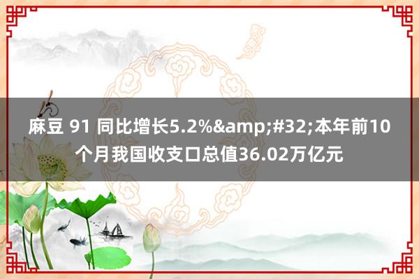 麻豆 91 同比增长5.2%&#32;本年前10个月我国收支口总值36.02万亿元