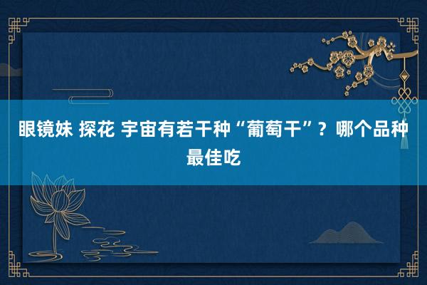 眼镜妹 探花 宇宙有若干种“葡萄干”？哪个品种最佳吃