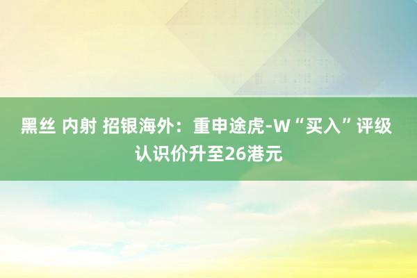 黑丝 内射 招银海外：重申途虎-W“买入”评级 认识价升至26港元