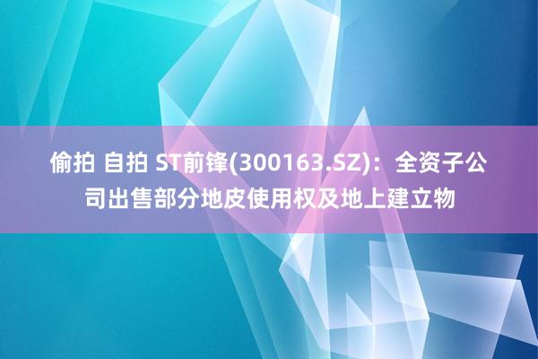 偷拍 自拍 ST前锋(300163.SZ)：全资子公司出售部分地皮使用权及地上建立物