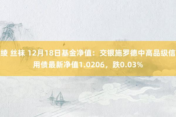 绫 丝袜 12月18日基金净值：交银施罗德中高品级信用债最新净值1.0206，跌0.03%