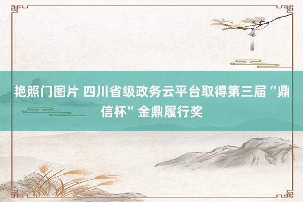 艳照门图片 四川省级政务云平台取得第三届“鼎信杯”金鼎履行奖