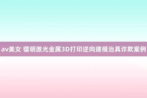 av美女 镭明激光金属3D打印逆向建模治具诈欺案例