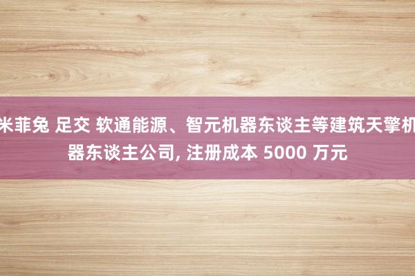 米菲兔 足交 软通能源、智元机器东谈主等建筑天擎机器东谈主公司, 注册成本 5000 万元