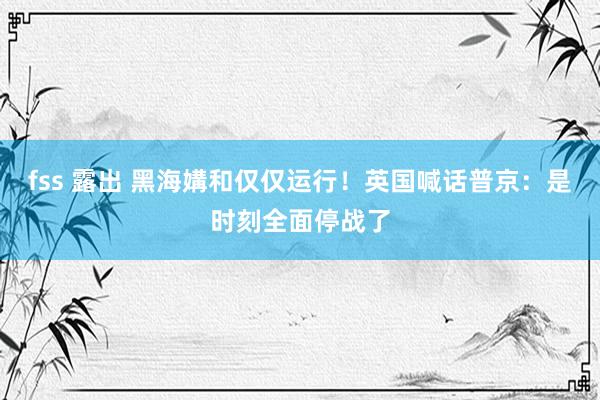 fss 露出 黑海媾和仅仅运行!英国喊话普京:是时刻全面停战了