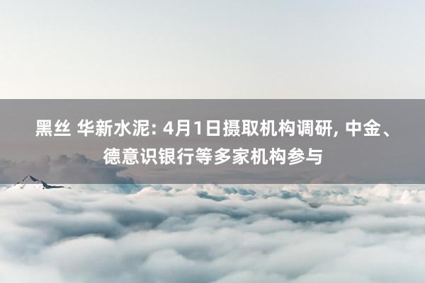 黑丝 华新水泥: 4月1日摄取机构调研, 中金、德意识银行等多家机构参与