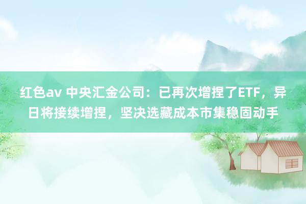 红色av 中央汇金公司:已再次增捏了ETF,异日将接续增捏,坚决选藏成本市集稳固动手