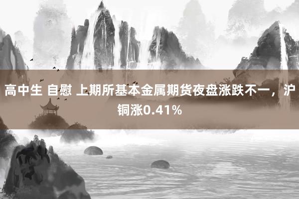 高中生 自慰 上期所基本金属期货夜盘涨跌不一,沪铜涨0.41%