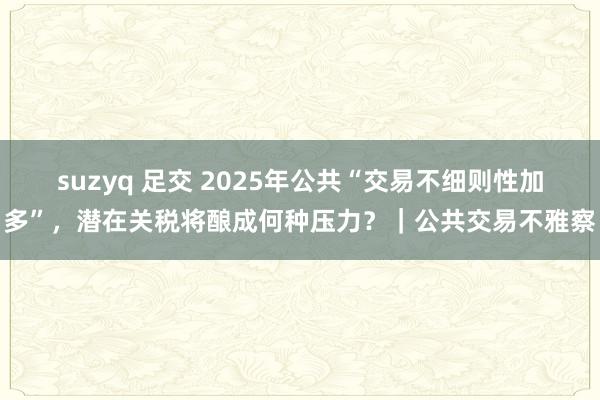 suzyq 足交 2025年公共“交易不细则性加多”，潜在关税将酿成何种压力？｜公共交易不雅察