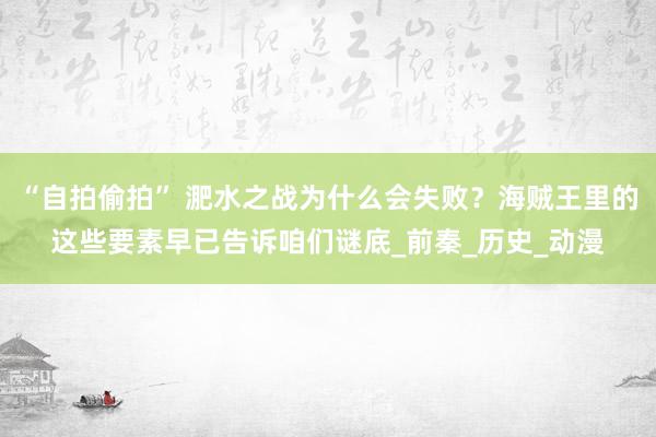 “自拍偷拍” 淝水之战为什么会失败?海贼王里的这些要素早已告诉咱们谜底_前秦_历史_动漫