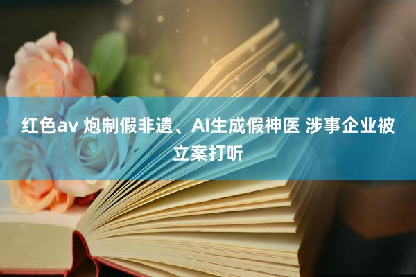 红色av 炮制假非遗、AI生成假神医 涉事企业被立案打听