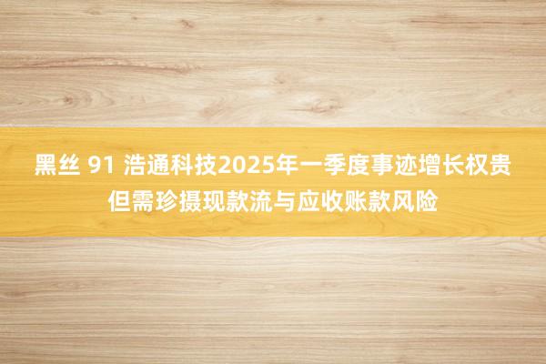 黑丝 91 浩通科技2025年一季度事迹增长权贵但需珍摄现款流与应收账款风险